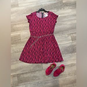 Michael Kors, hot pink, and blue dress